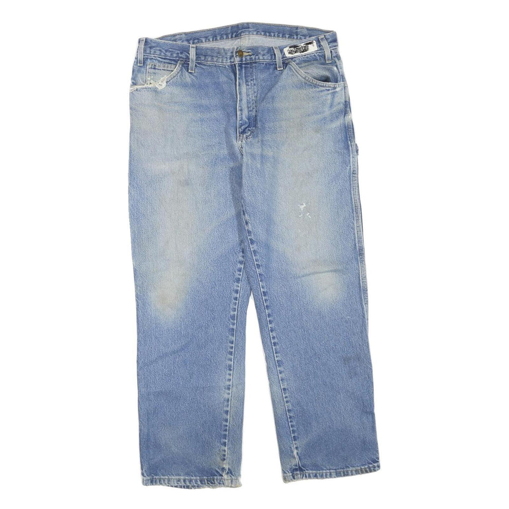 DICKIES Mens Jeans Blue Regular Straight Denim W36 L30 Workwear Durable