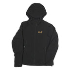 JACK WOLFSKIN Womens Black Outdoor Jacket UK 10 Polyester Blend Zip Hooded