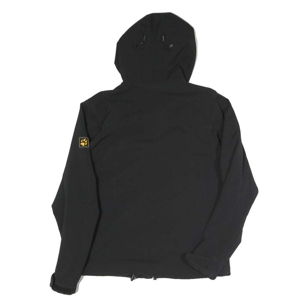 JACK WOLFSKIN Womens Black Outdoor Jacket UK 10 Polyester Blend Zip Hooded