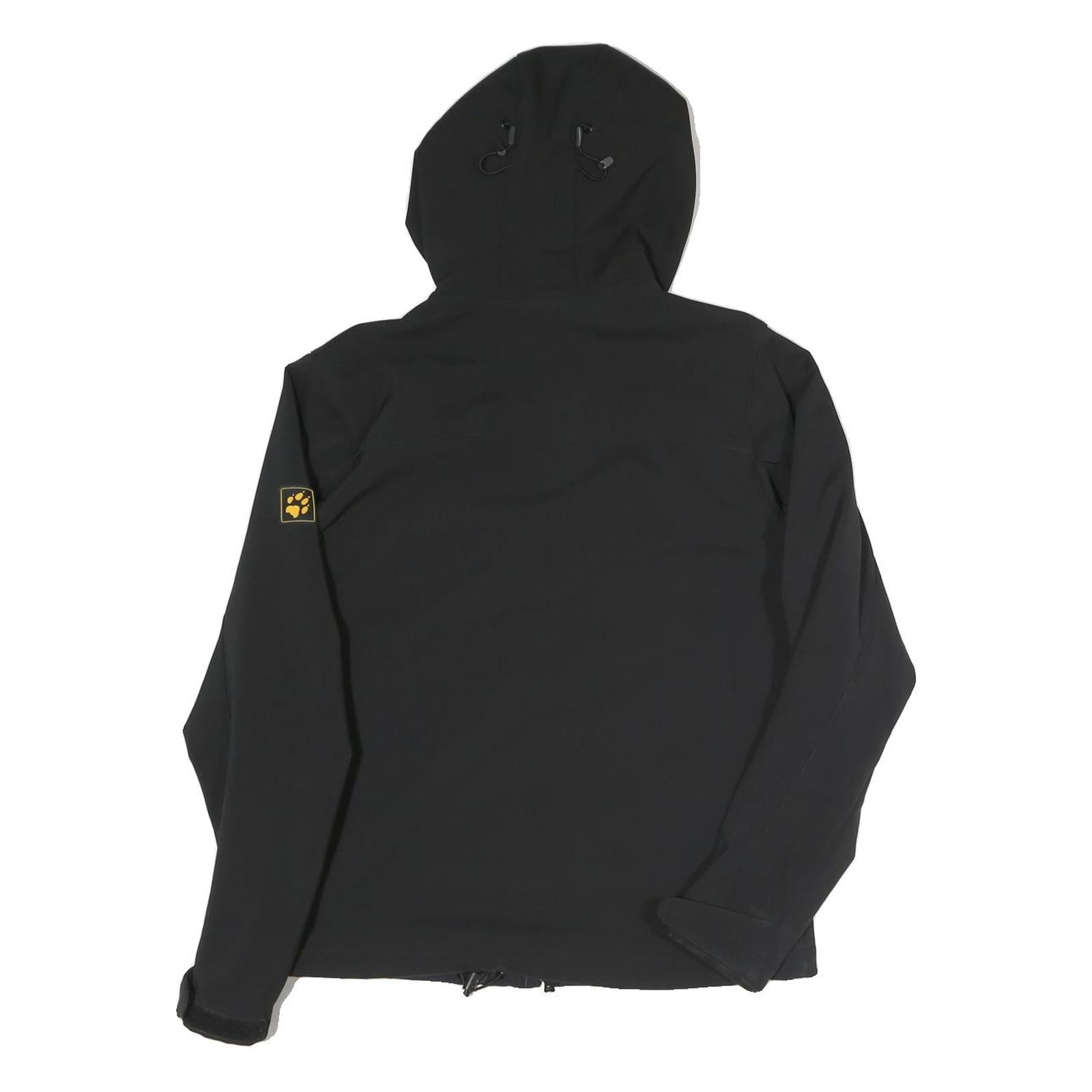 JACK WOLFSKIN Womens Black Outdoor Jacket UK 10 Polyester Blend Zip Hooded