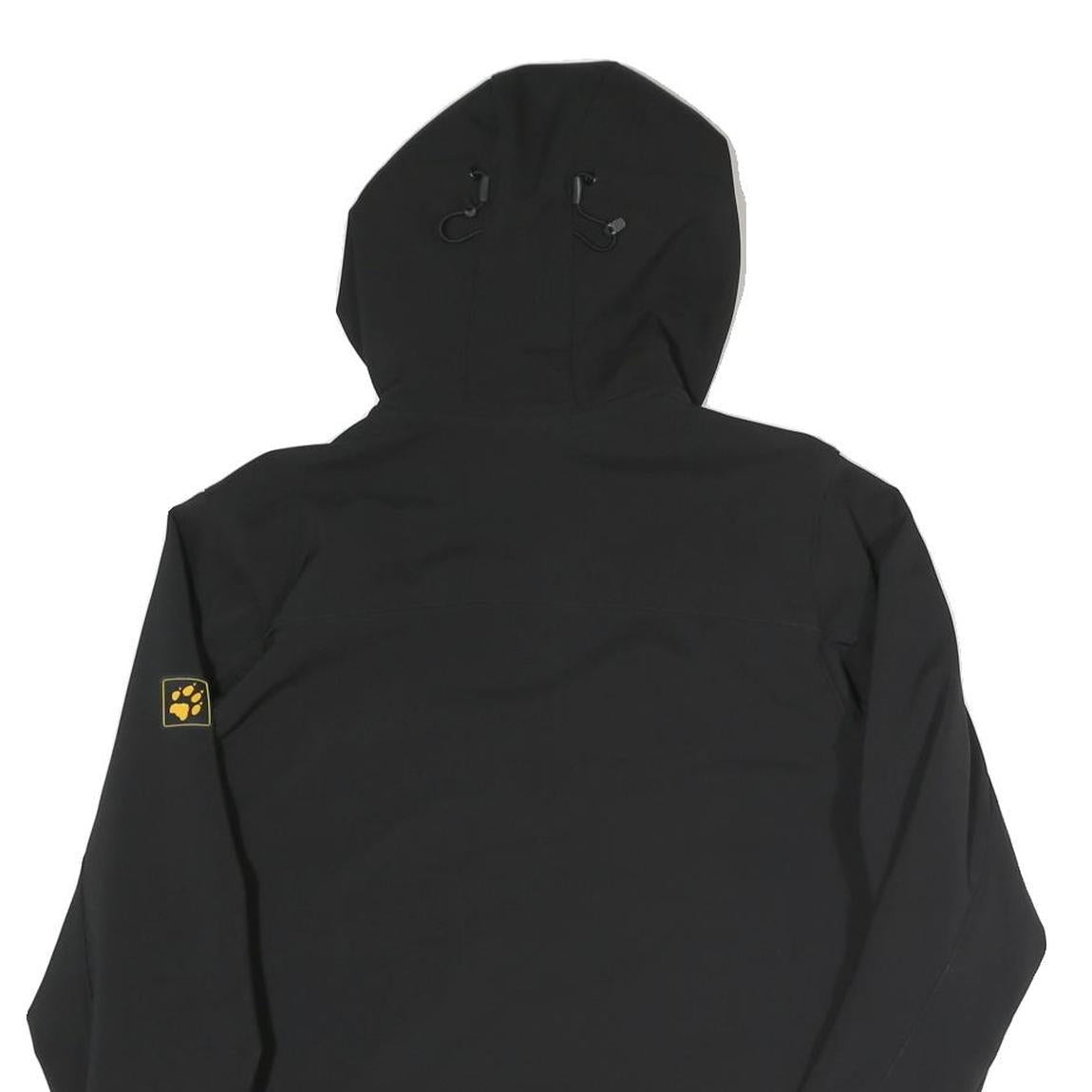 JACK WOLFSKIN Womens Black Outdoor Jacket UK 10 Polyester Blend Zip Hooded