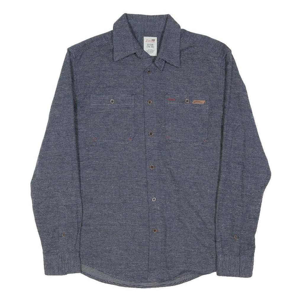DICKIES Mens Blue Work Shirt S Durable Cotton Blend Button Closure Classic