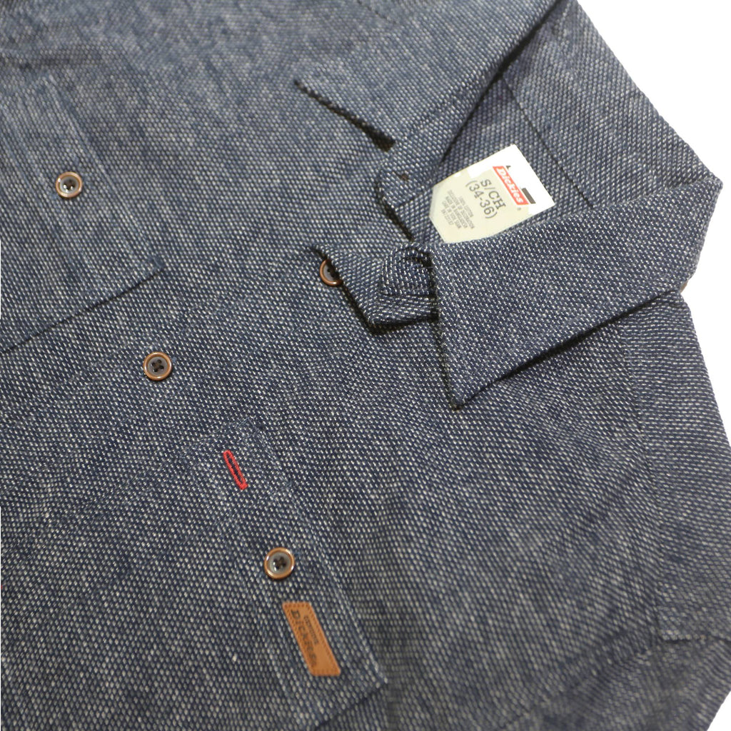 DICKIES Mens Blue Work Shirt S Durable Cotton Blend Button Closure Classic