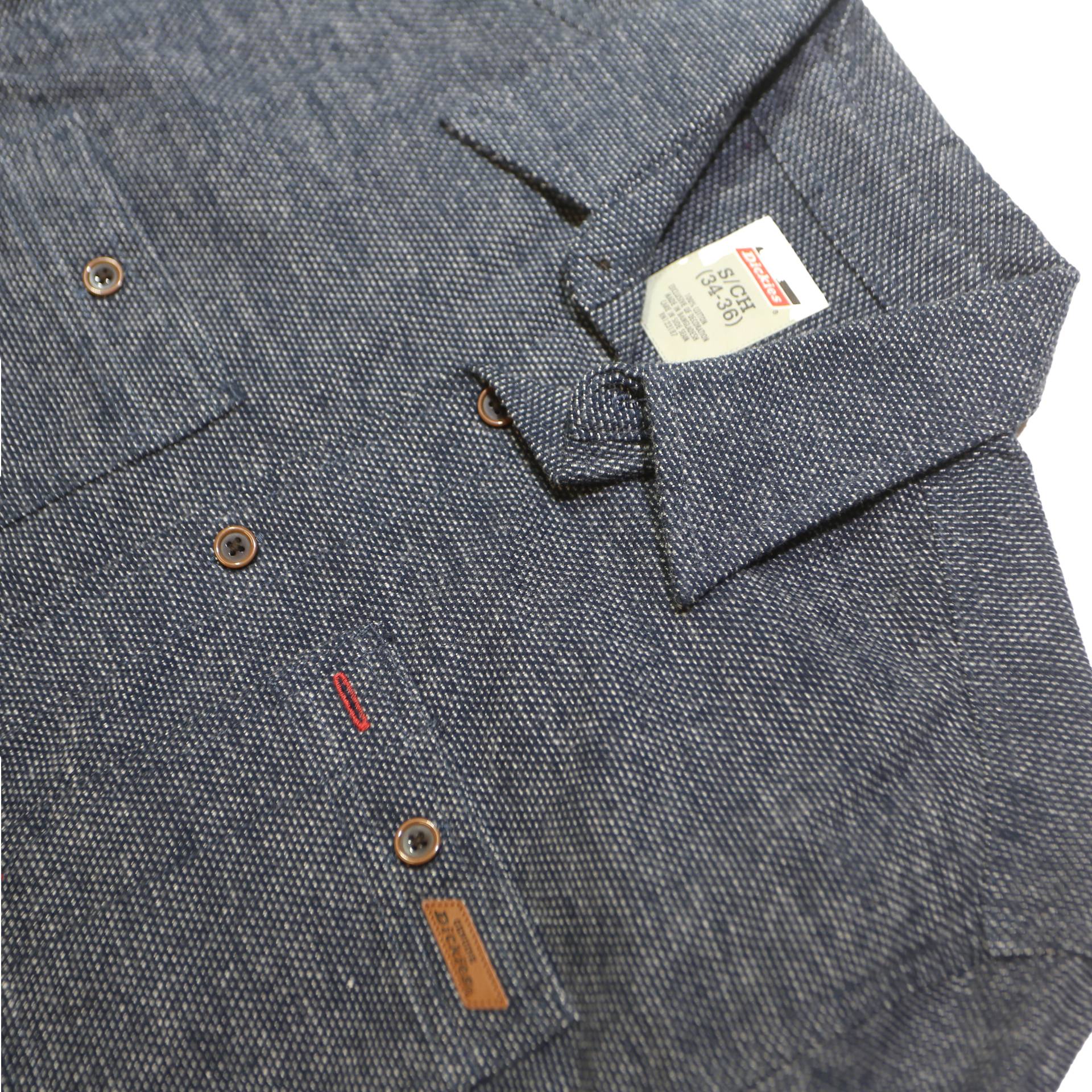 DICKIES Mens Blue Work Shirt S Durable Cotton Blend Button Closure Classic
