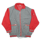 REDDY Mens Grey & Red Zip Nylon Jacket M Lightweight Casual Sports Outerwear