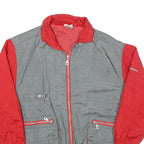 REDDY Mens Grey & Red Zip Nylon Jacket M Lightweight Casual Sports Outerwear