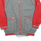 REDDY Mens Grey & Red Zip Nylon Jacket M Lightweight Casual Sports Outerwear