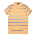 U.S. POLO ASSN Mens Beige & Blue Striped Short Sleeve Polo Shirt S Cotton Blend