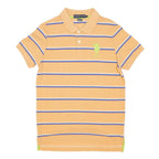 U.S. POLO ASSN Mens Beige & Blue Striped Short Sleeve Polo Shirt S Cotton Blend