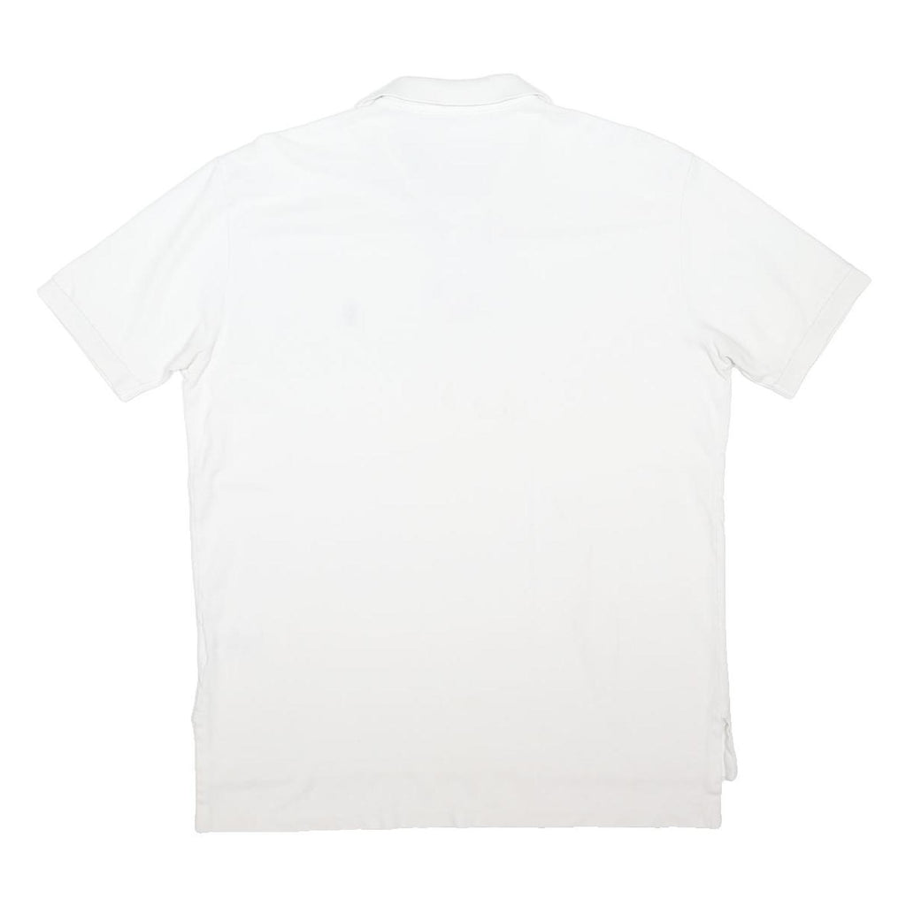 POLO RALPH LAUREN Mens White Polo Shirt Short Sleeve L Cotton Blend Classic Fit