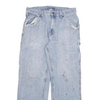 DICKIES Mens Regular Fit Light Blue Denim Jeans W32 L29 Carpenter Style Zip