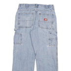 DICKIES Mens Regular Fit Light Blue Denim Jeans W32 L29 Carpenter Style Zip
