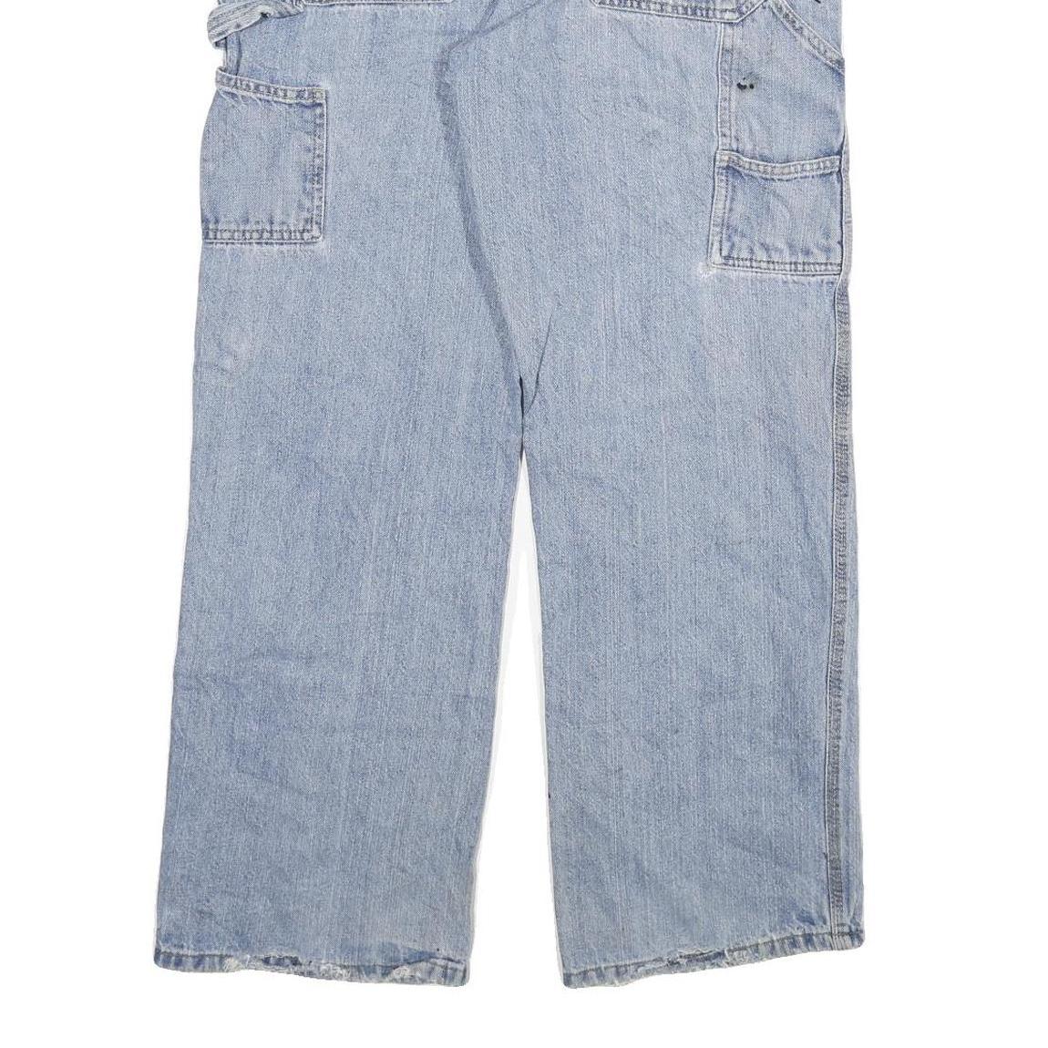 DICKIES Mens Regular Fit Light Blue Denim Jeans W32 L29 Carpenter Style Zip