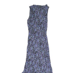 ROUGE Womens Black & Purple Floral Maxi Dress Polyester Sleeveless M Elegant