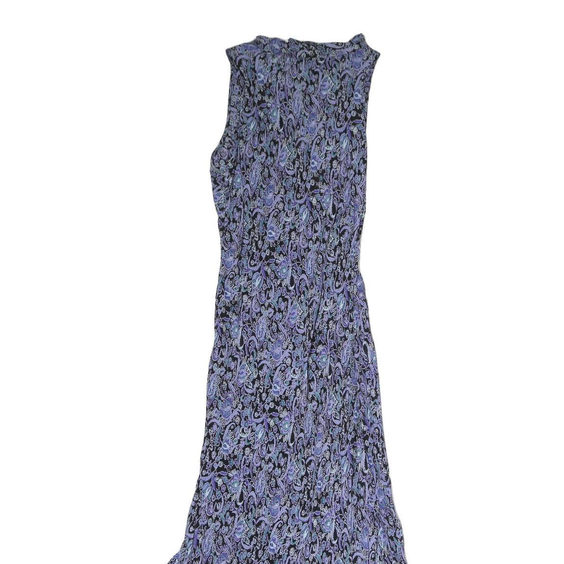 ROUGE Womens Black & Purple Floral Maxi Dress Polyester Sleeveless M Elegant