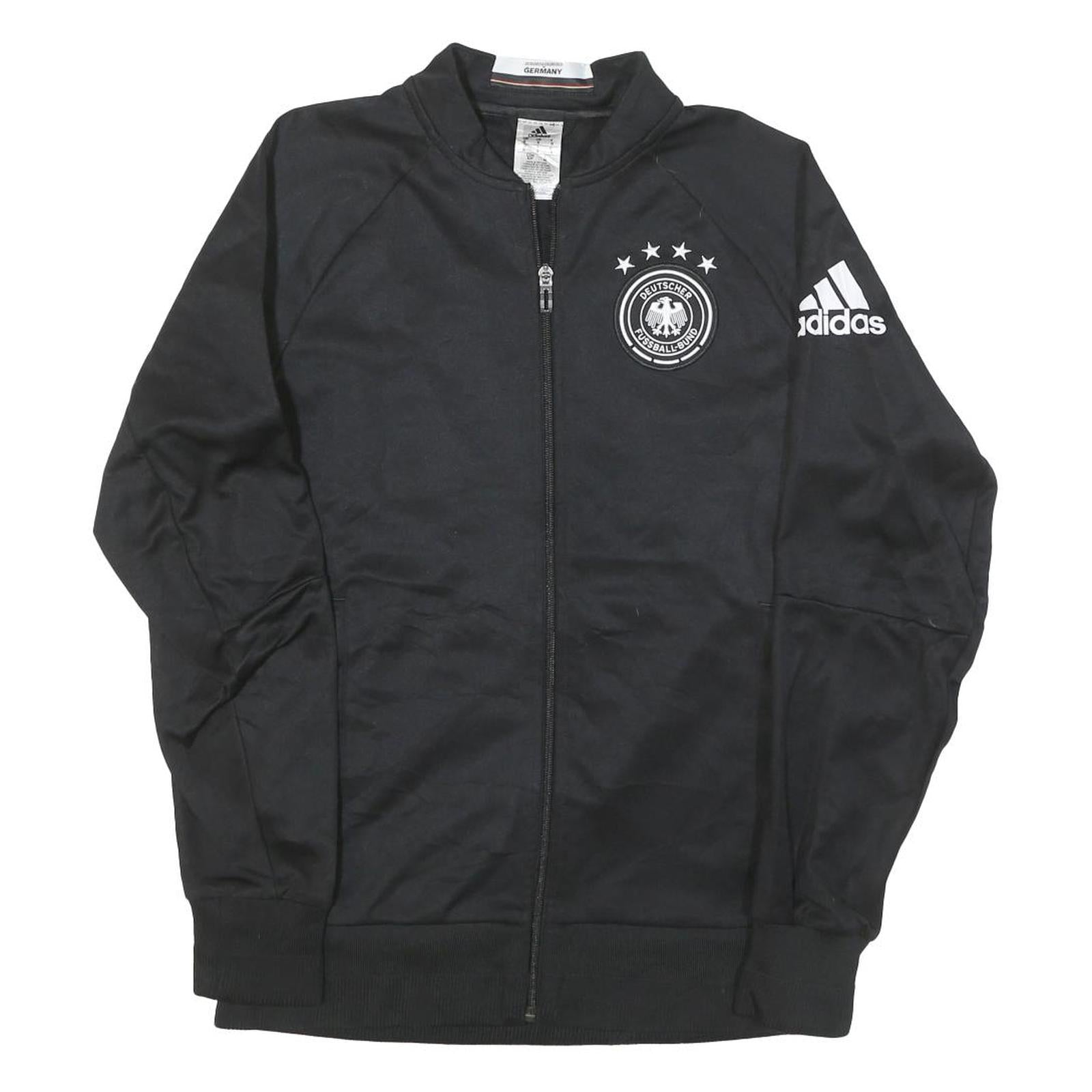 ADIDAS Womens Black Deutschland Track Jacket S Polyester Blend Zip Sportswear