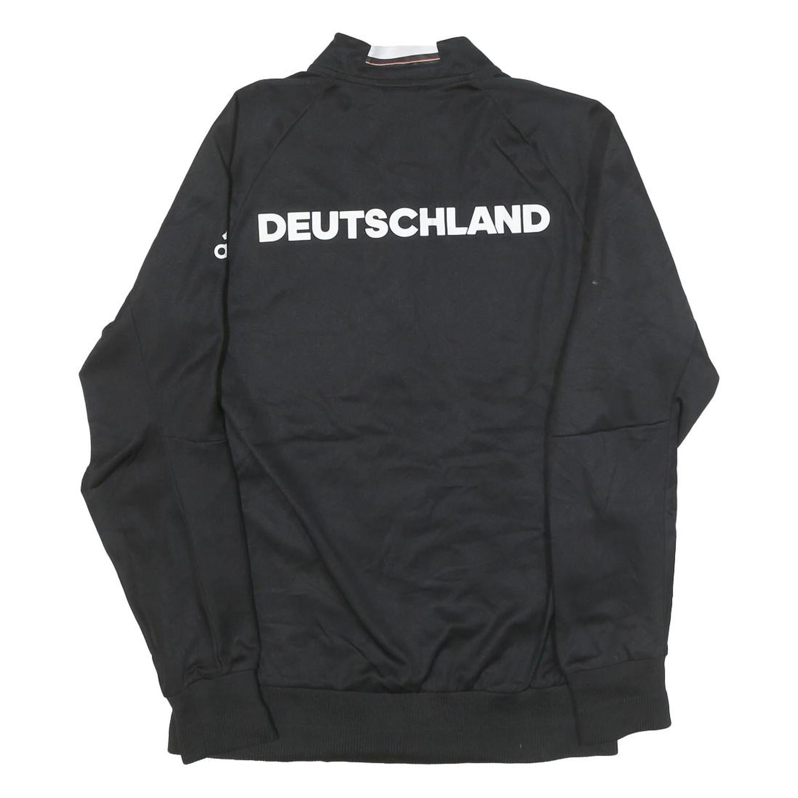 ADIDAS Womens Black Deutschland Track Jacket S Polyester Blend Zip Sportswear