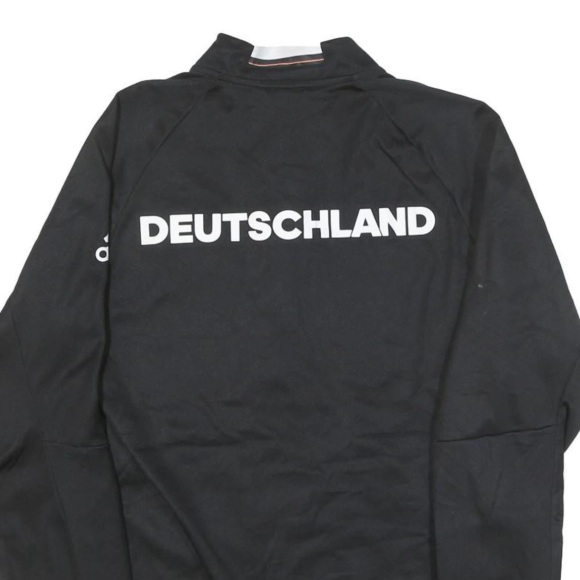 ADIDAS Womens Black Deutschland Track Jacket S Polyester Blend Zip Sportswear