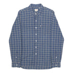 LEVI'S Mens Blue Check Shirt S Classic Cotton Long Sleeve Button Shirt