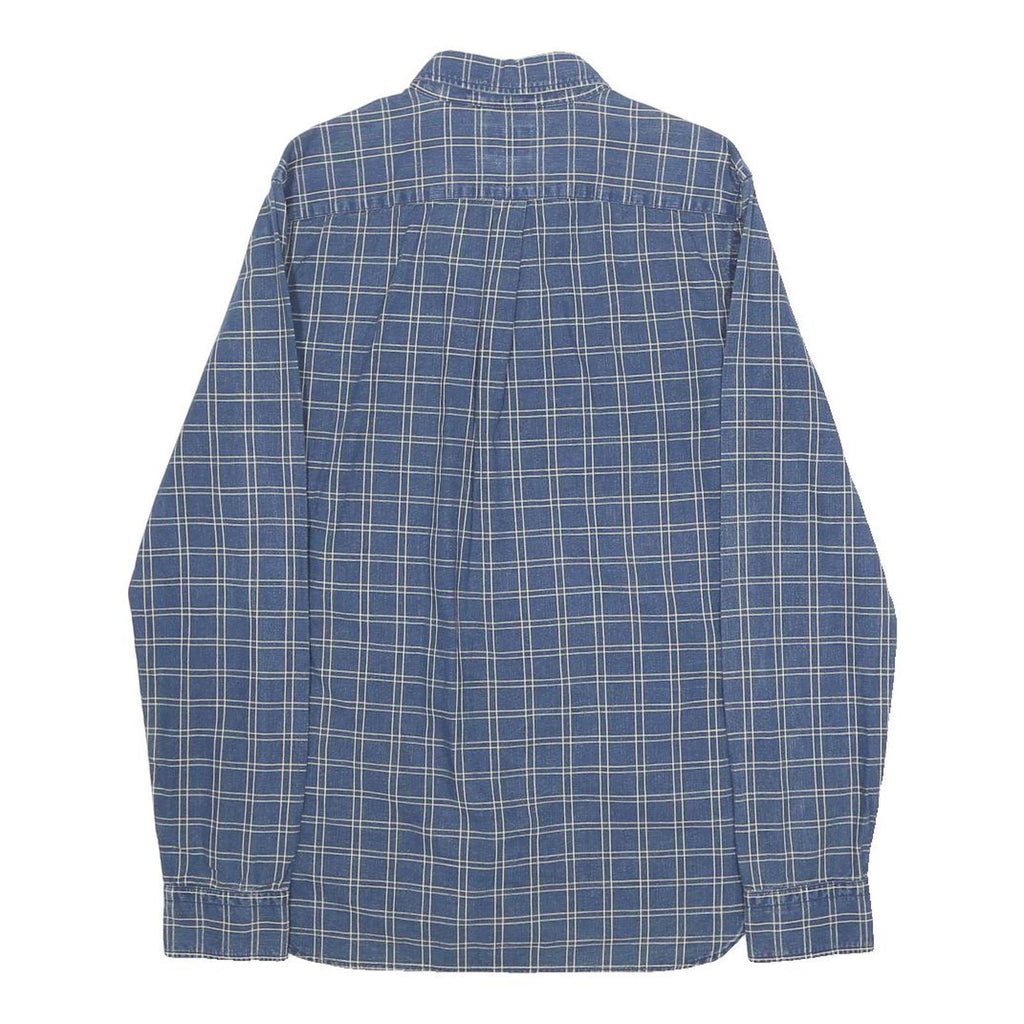 LEVI'S Mens Blue Check Shirt S Classic Cotton Long Sleeve Button Shirt