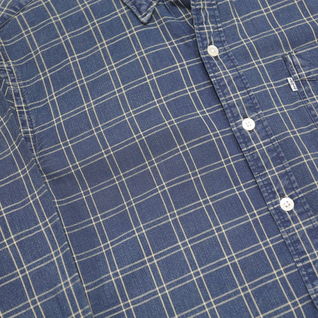 LEVI'S Mens Blue Check Shirt S Classic Cotton Long Sleeve Button Shirt