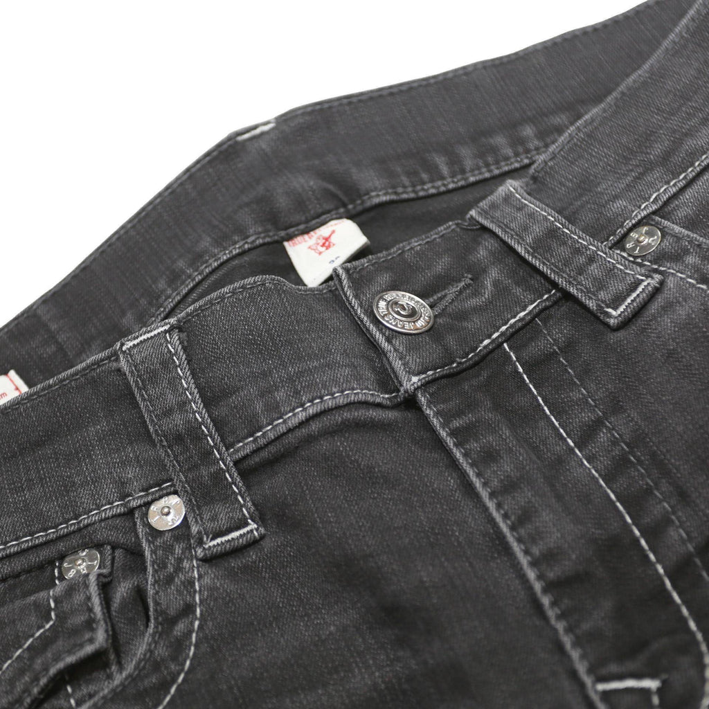 TRUE RELIGION Mens Jeans Black Slim Skinny Denim W32 L31 Signature Stitching