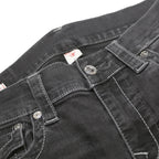 TRUE RELIGION Mens Jeans Black Slim Skinny Denim W32 L31 Signature Stitching