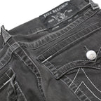 TRUE RELIGION Mens Jeans Black Slim Skinny Denim W32 L31 Signature Stitching