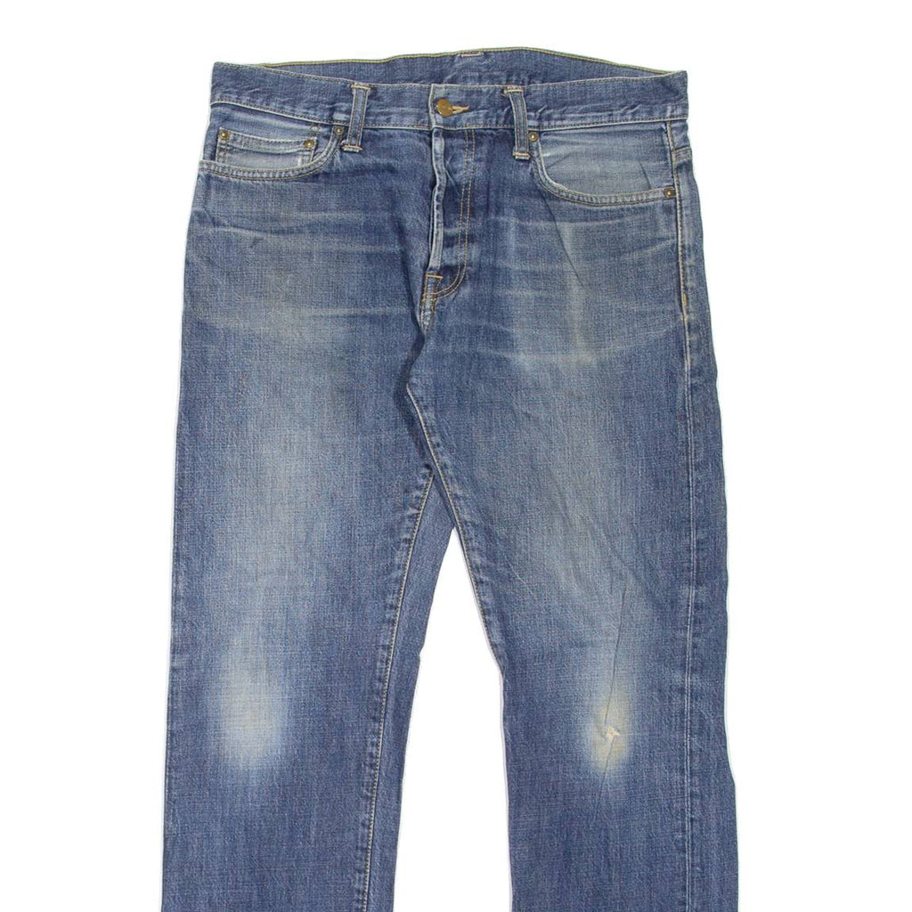 CARHARTT Workwear Mens Jeans Blue Regular Straight Stone Wash W33 L31