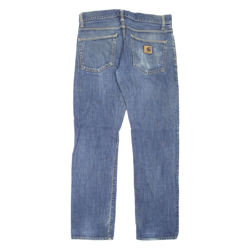 CARHARTT Workwear Mens Jeans Blue Regular Straight Stone Wash W33 L31