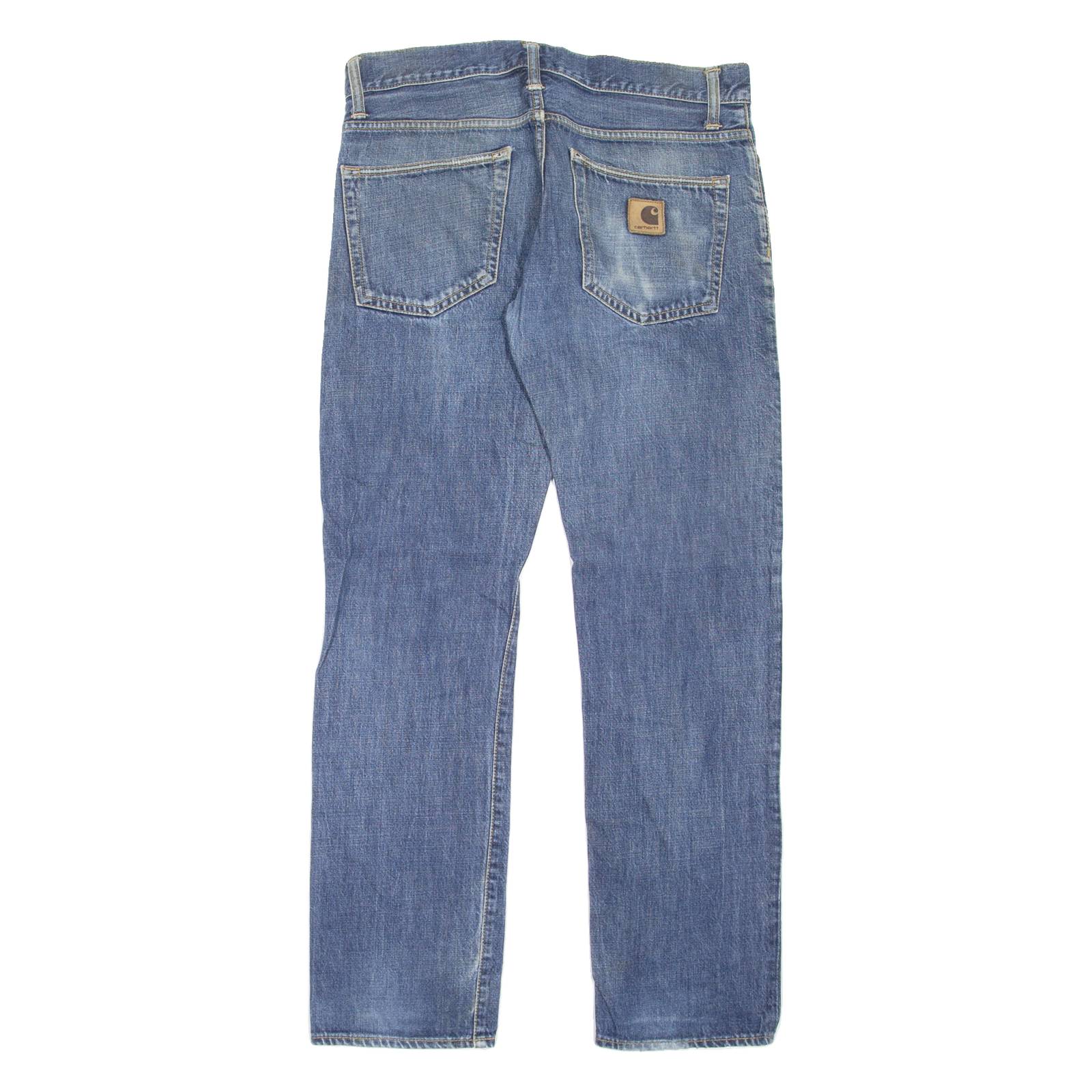 CARHARTT Workwear Mens Jeans Blue Regular Straight Stone Wash W33 L31