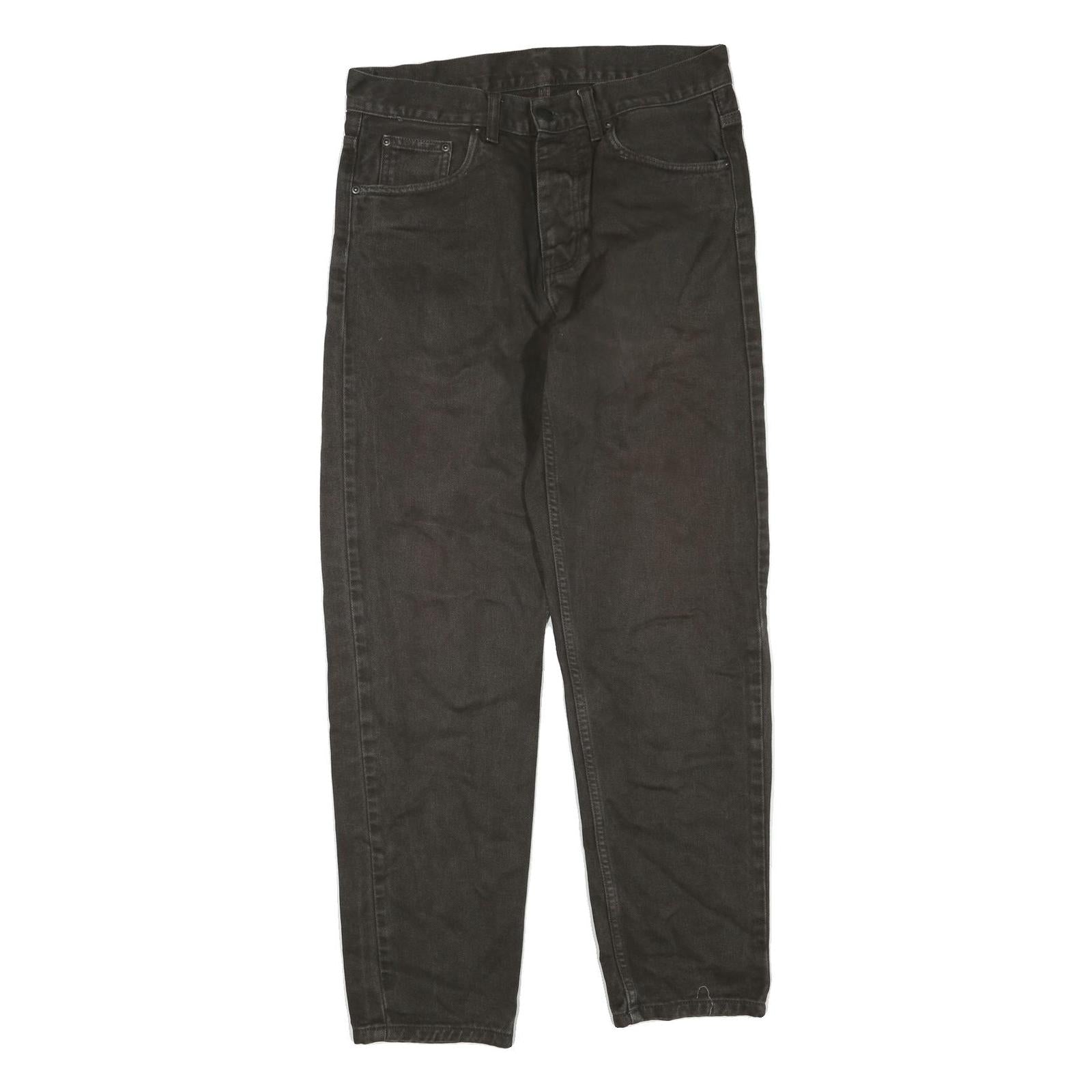 CARHARTT Womens Regular Fit Black Jeans Denim Woven W32 L30 Zip Comfortable