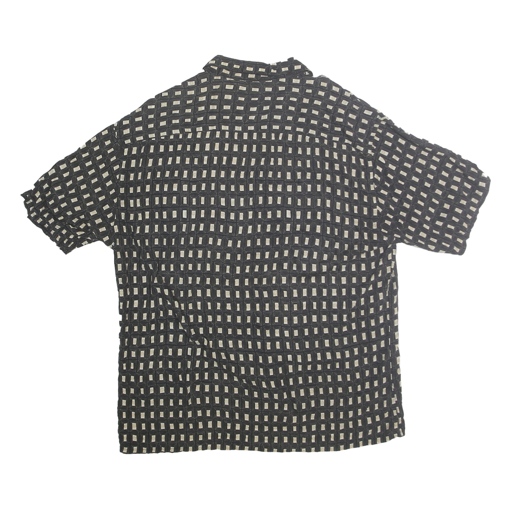 CAMPIA MODA Mens Black & Cream Patterned Summer Shirt XL Casual Fashion
