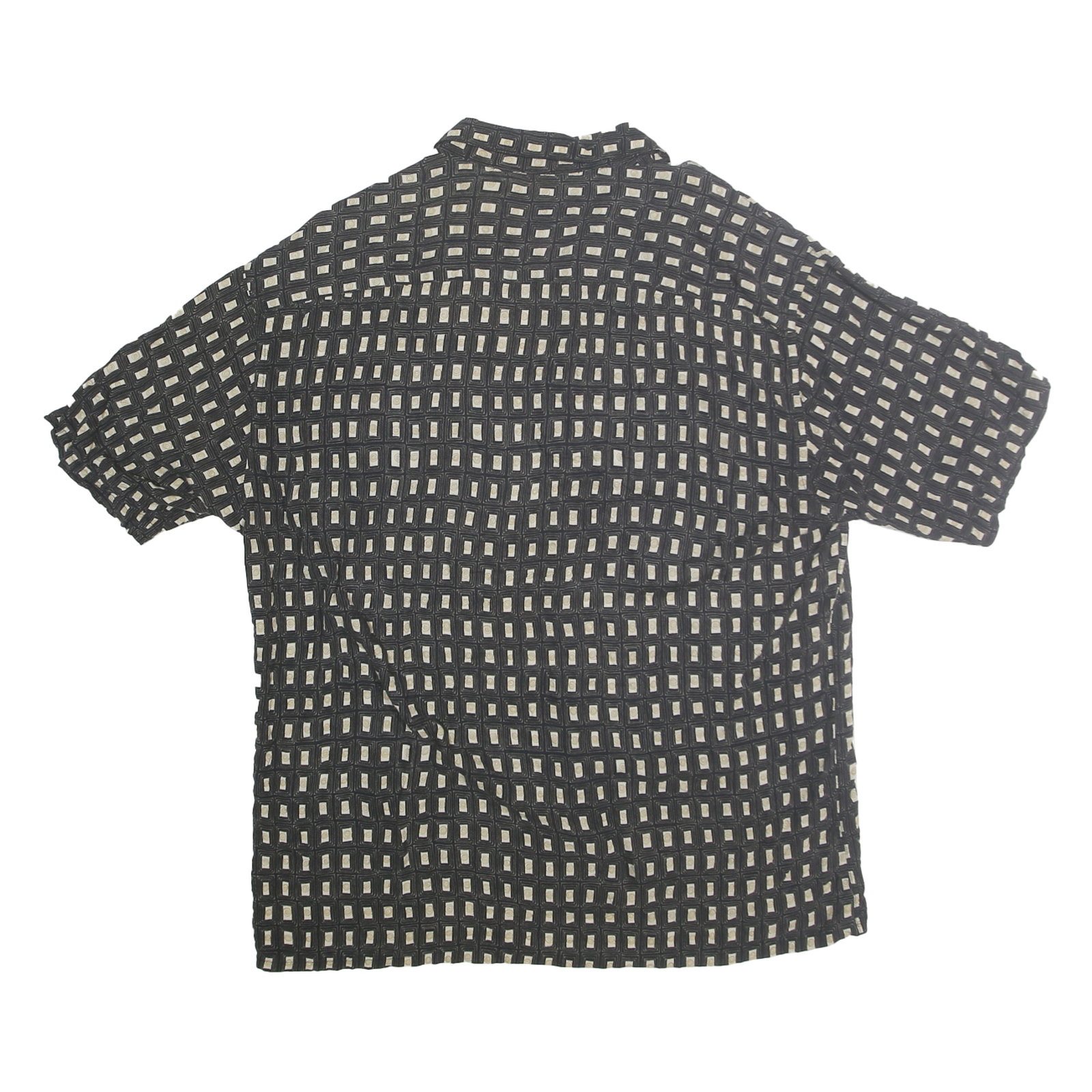 CAMPIA MODA Mens Black & Cream Patterned Summer Shirt XL Casual Fashion