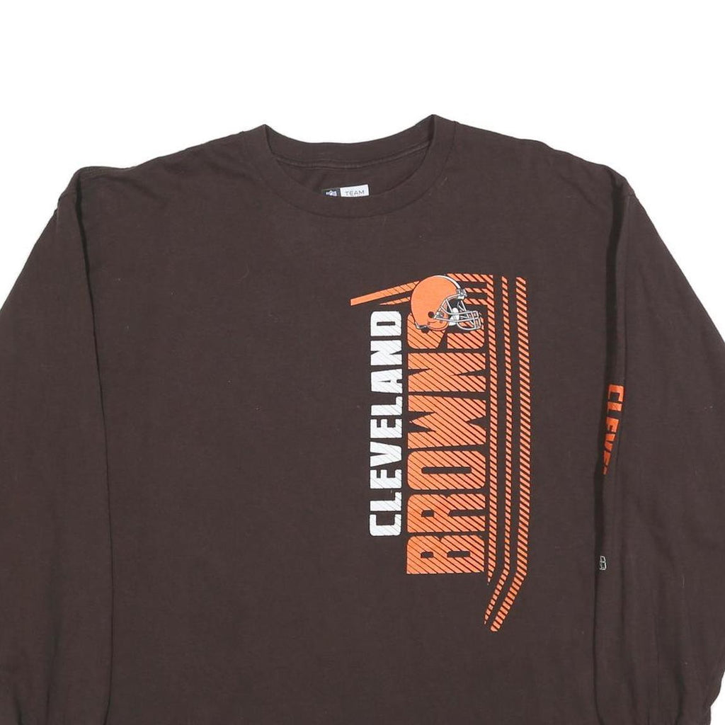 NFL Mens Brown & Orange Cleveland Browns Long Sleeve Crew Neck T-Shirt 2XL