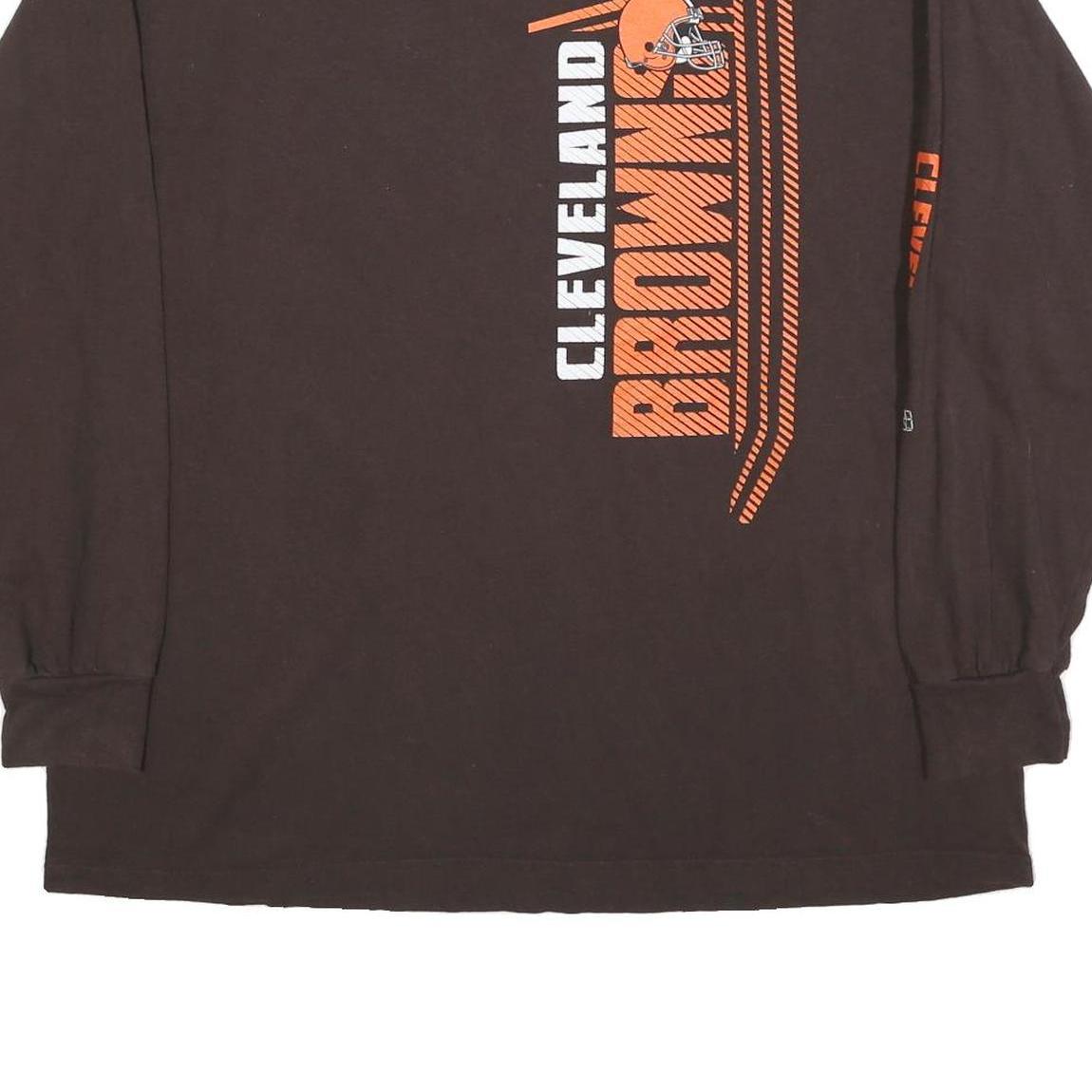 NFL Mens Brown & Orange Cleveland Browns Long Sleeve Crew Neck T-Shirt 2XL