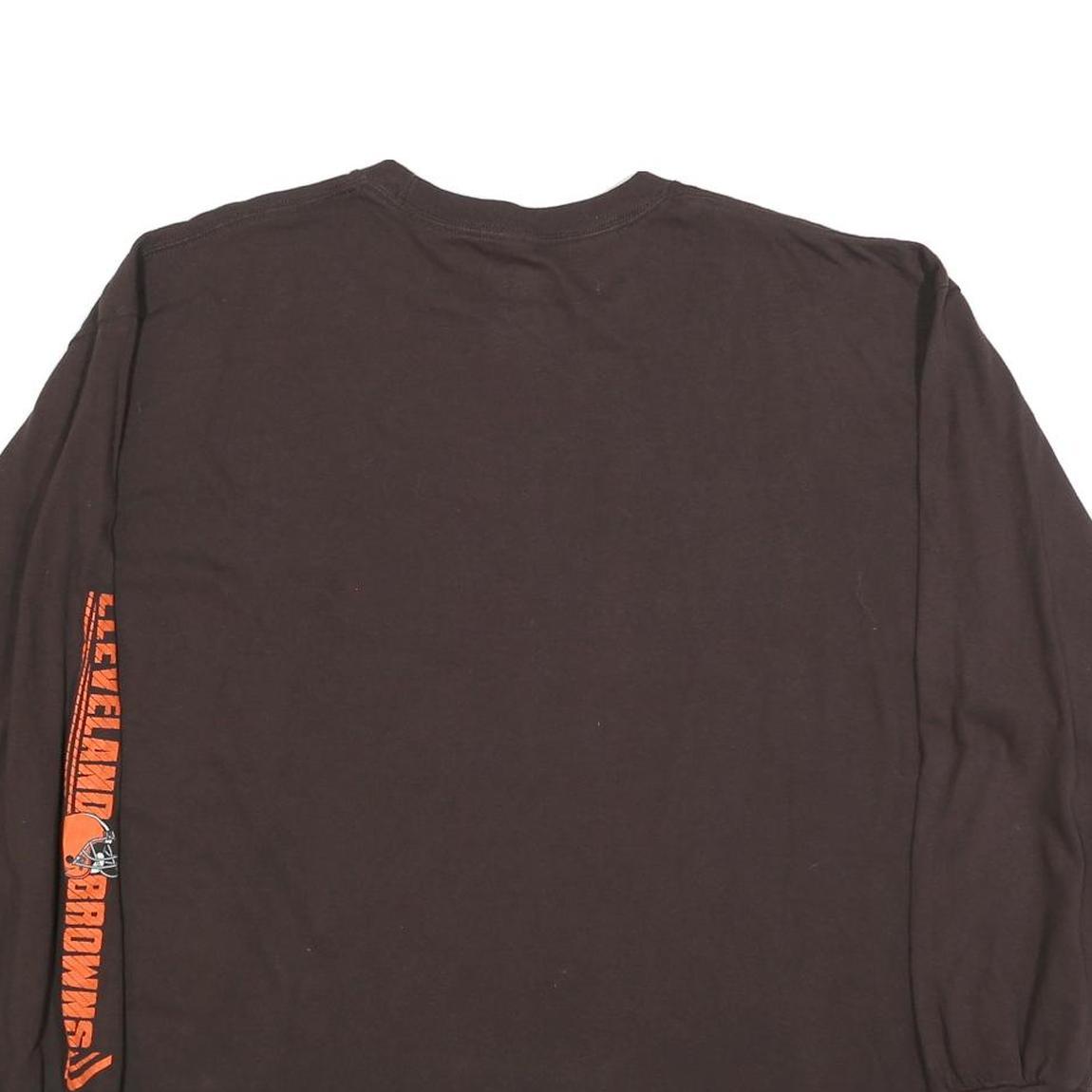 NFL Mens Brown & Orange Cleveland Browns Long Sleeve Crew Neck T-Shirt 2XL