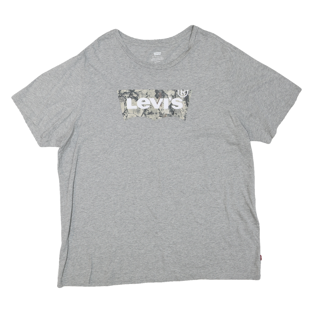 LEVI'S Mens Grey Cotton Blend Graphic T-Shirt XL Short Sleeve Round Neck Casual