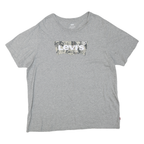 LEVI'S Mens Grey Cotton Blend Graphic T-Shirt XL Short Sleeve Round Neck Casual