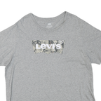 LEVI'S Mens Grey Cotton Blend Graphic T-Shirt XL Short Sleeve Round Neck Casual