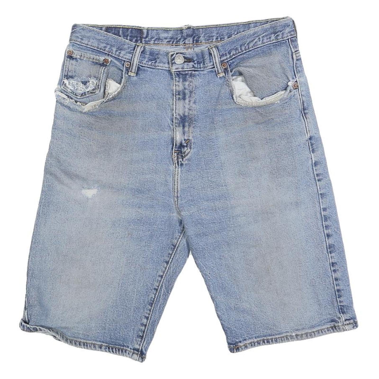 LEVI'S Mens Denim Blue Shorts M W30 Casual Cotton Classic Fit Distressed