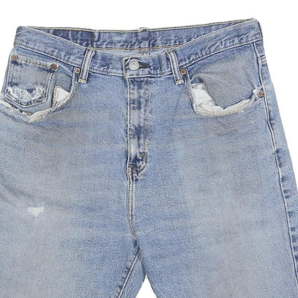 LEVI'S Mens Denim Blue Shorts M W30 Casual Cotton Classic Fit Distressed