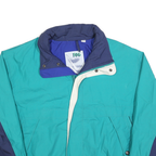LONDON FOG Mens Teal & Navy Colourblock Jacket XL Polyester Blend Zip Casual