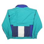 LONDON FOG Mens Teal & Navy Colourblock Jacket XL Polyester Blend Zip Casual