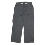 DICKIES Mens Relaxed Black Cargo Trousers W32 L30 Workwear Durable Zip Closure