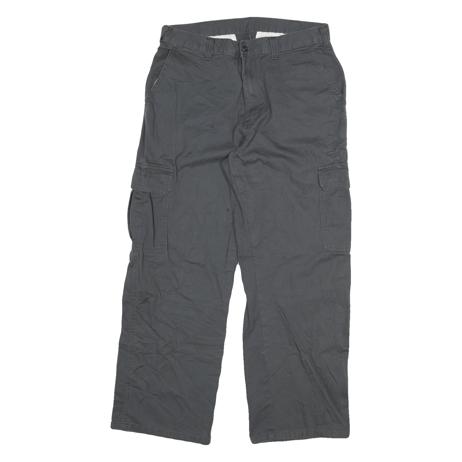 DICKIES Mens Relaxed Black Cargo Trousers W32 L30 Workwear Durable Zip Closure