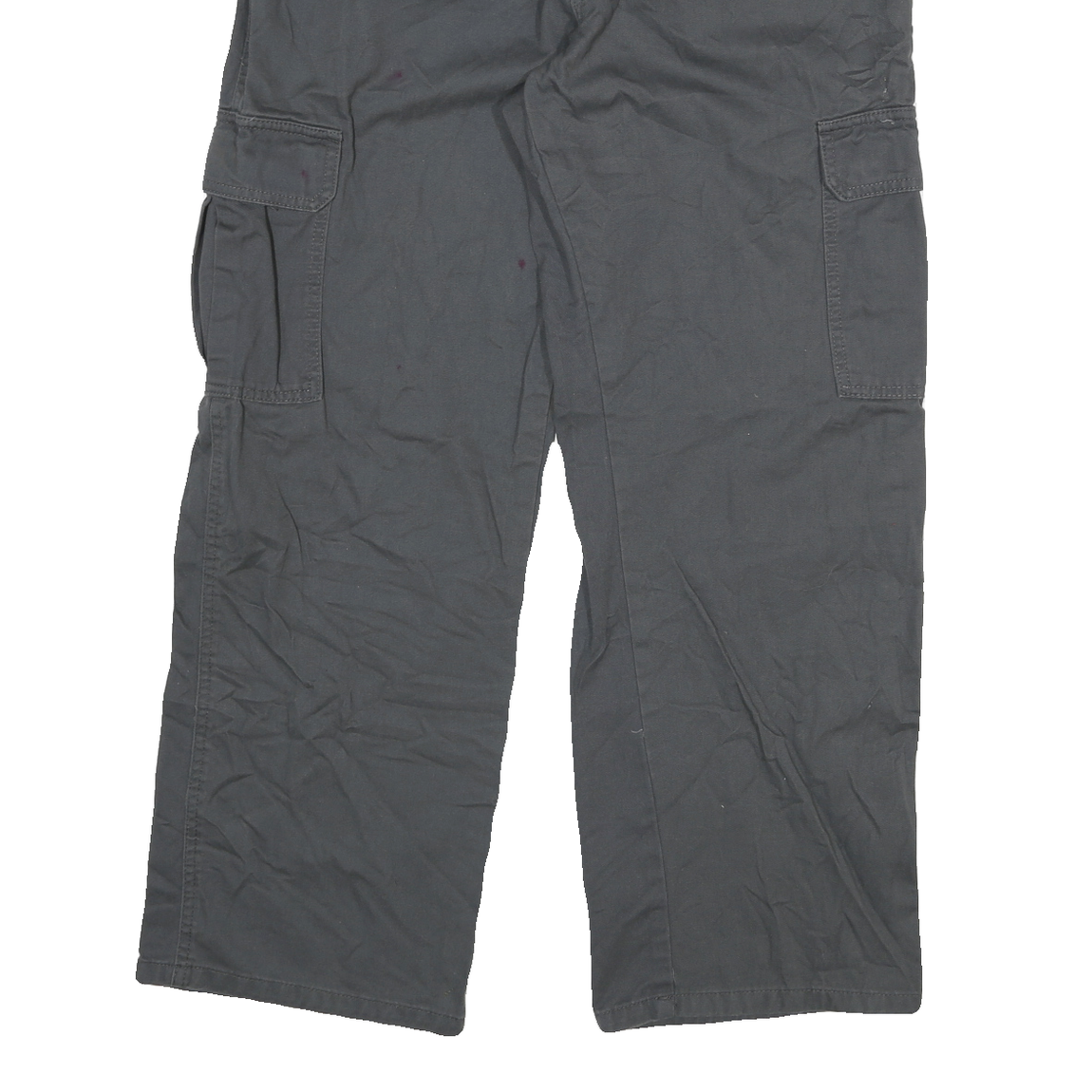 DICKIES Mens Relaxed Black Cargo Trousers W32 L30 Workwear Durable Zip Closure