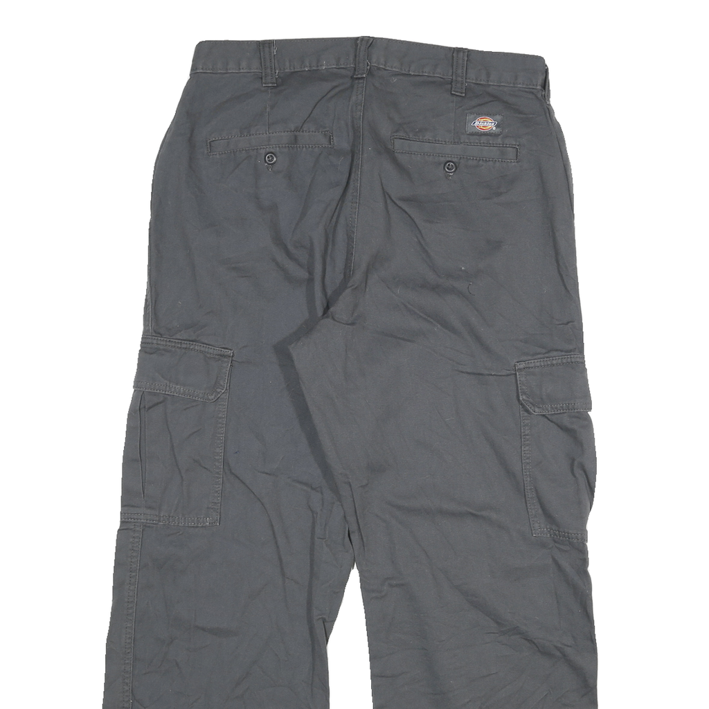 DICKIES Mens Relaxed Black Cargo Trousers W32 L30 Workwear Durable Zip Closure