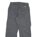 DICKIES Mens Relaxed Black Cargo Trousers W32 L30 Workwear Durable Zip Closure