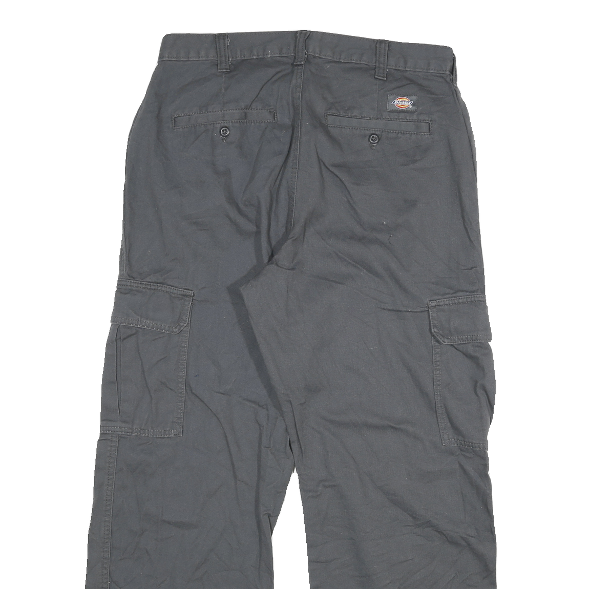 DICKIES Mens Relaxed Black Cargo Trousers W32 L30 Workwear Durable Zip Closure